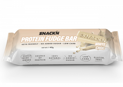 Snackn Fudge White Chocolate 40g Perspective Front