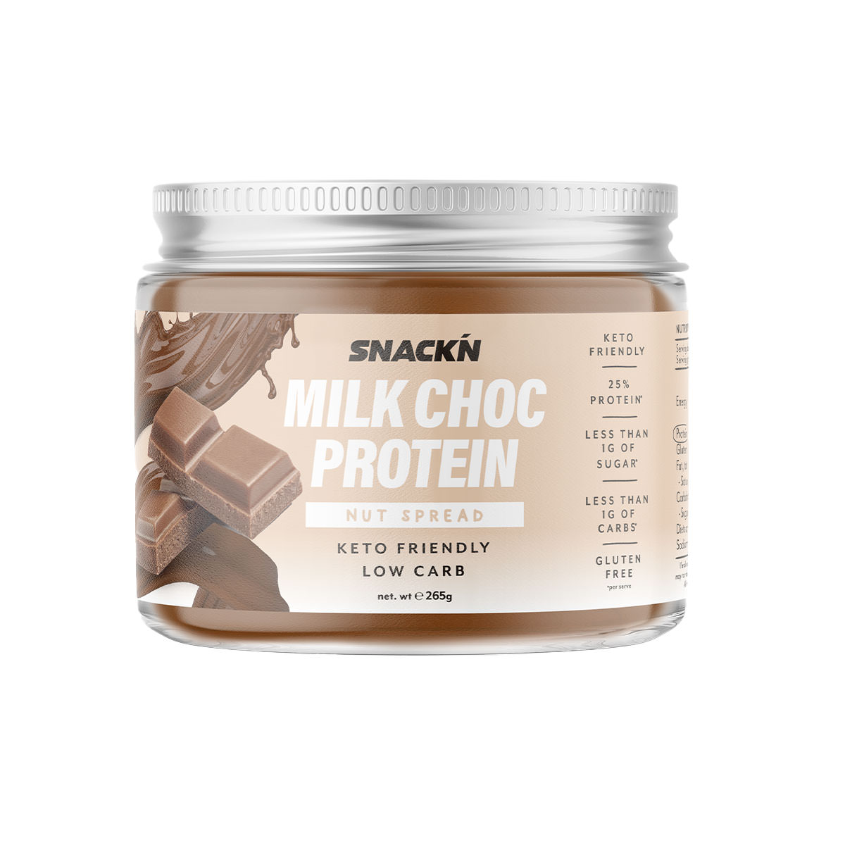 Snackn Spread Milk Chocolate 265g Front