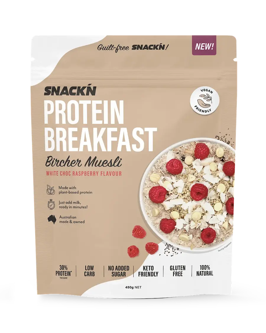 SNACKN Protein Breakfast Cereal White Choc Raspberry